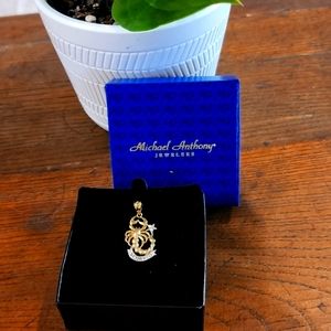 14K gold and silver Scorpio pendant